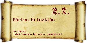 Márton Krisztián névjegykártya